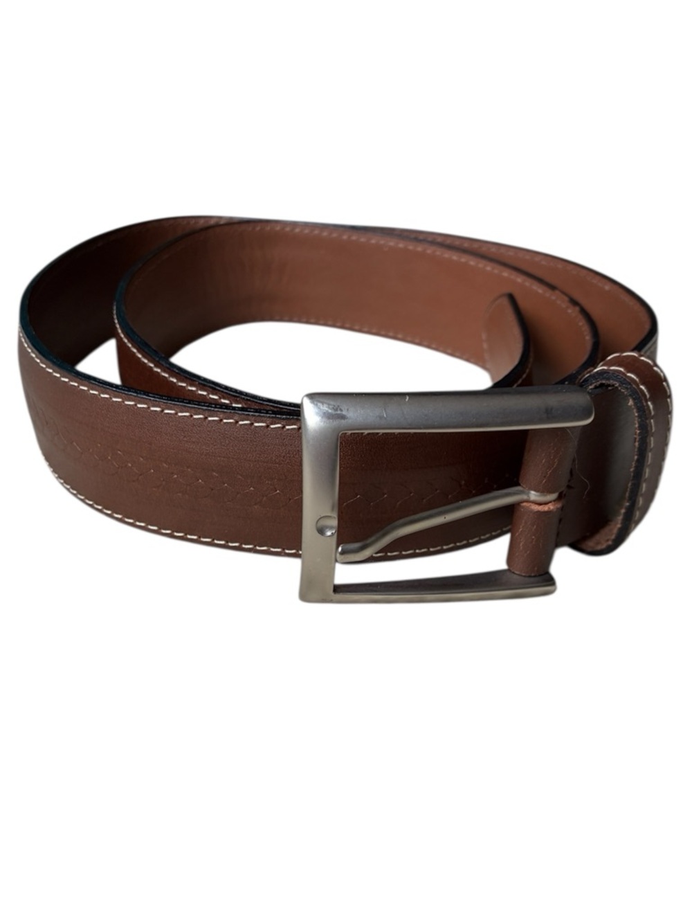 Bench Craft Men’s Brown Leather Belt Contrast Stitch Size 34